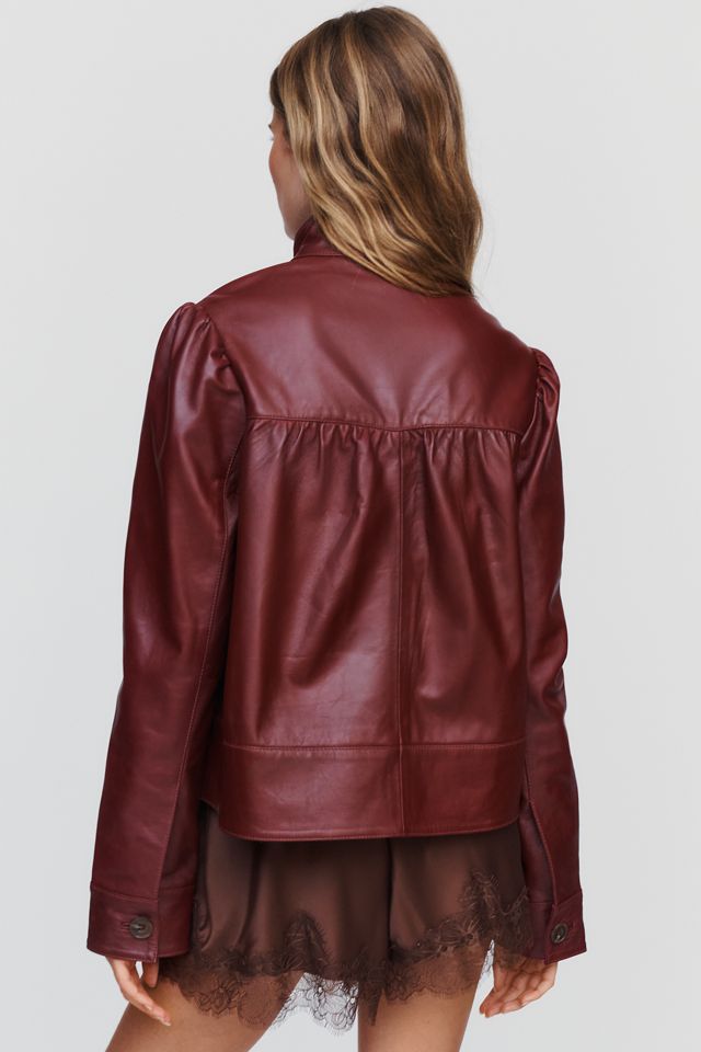 By Anthropologie Leather Swing Jacket #2