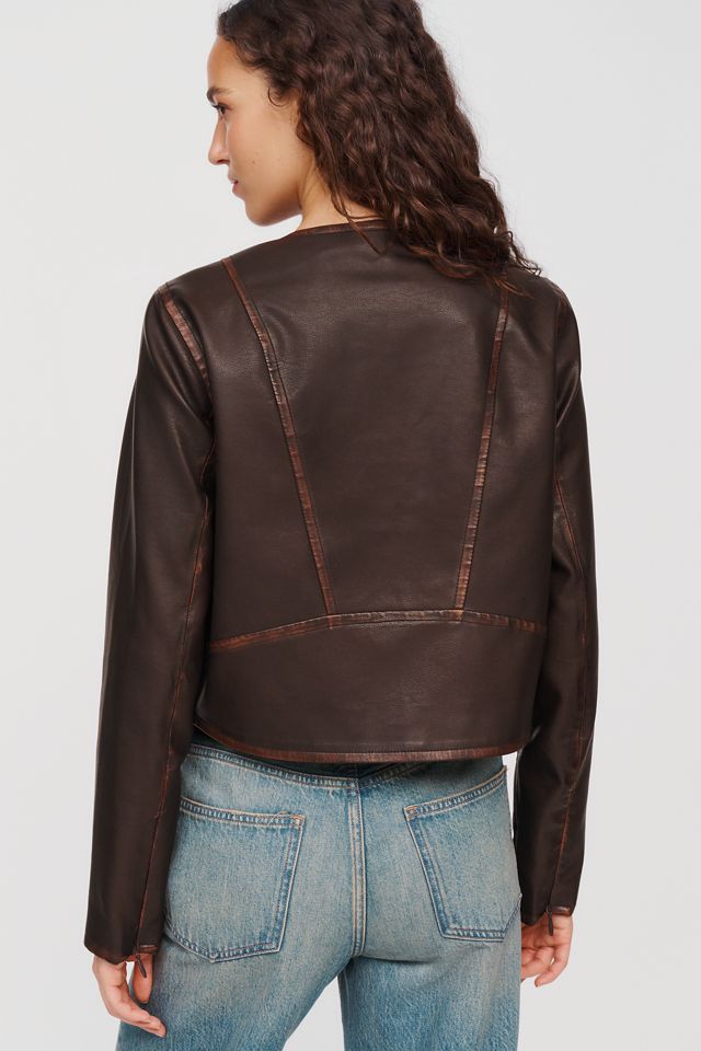 Pilcro Cora Faux Leather Cropped Biker Jacket #3