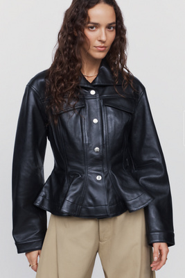 By Anthropologie Peplum Trucker Jacket by Anthropologie