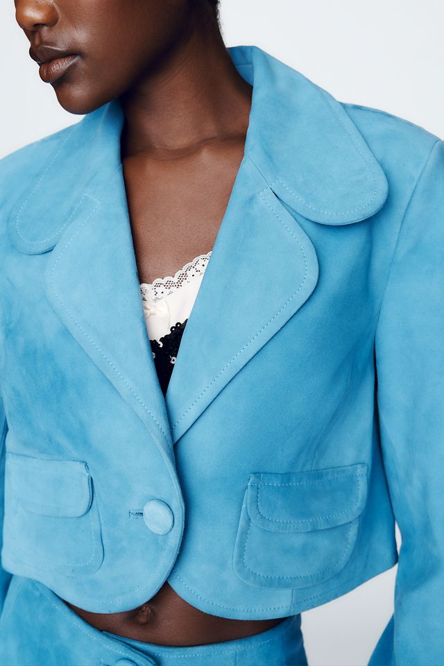 Maeve Suede Cropped Jacket #2