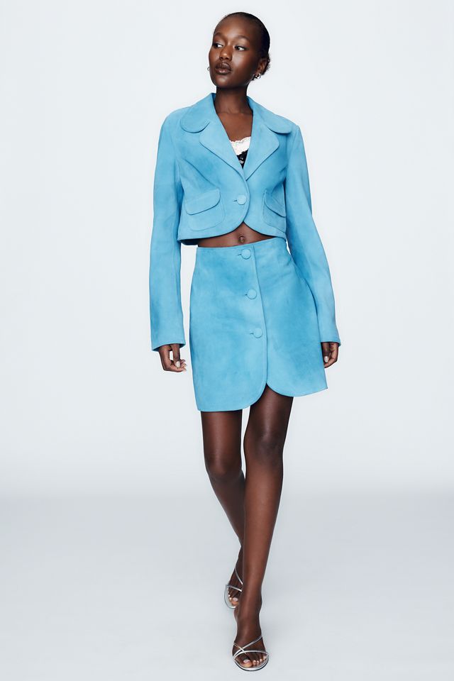 Maeve Suede Cropped Jacket #4
