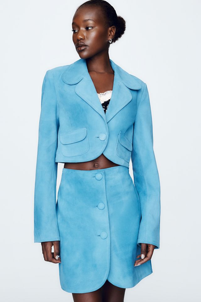 Maeve Suede Cropped Jacket #1