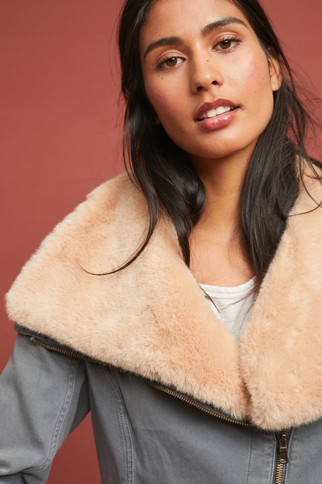 Faux Fur Aviator Jacket #1