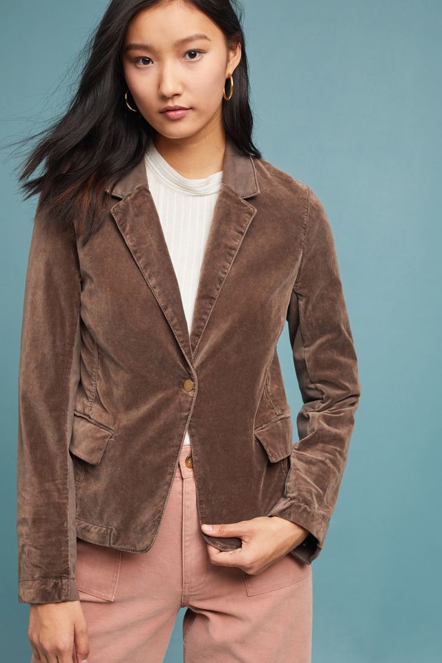 Anthropologie velvet clearance blazer