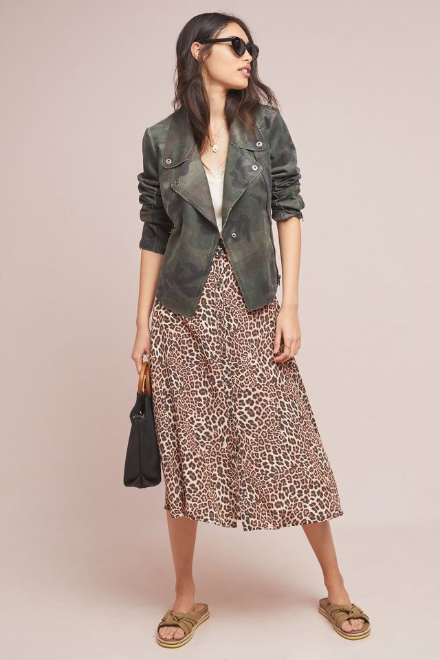 Anthropologie camo outlet moto jacket