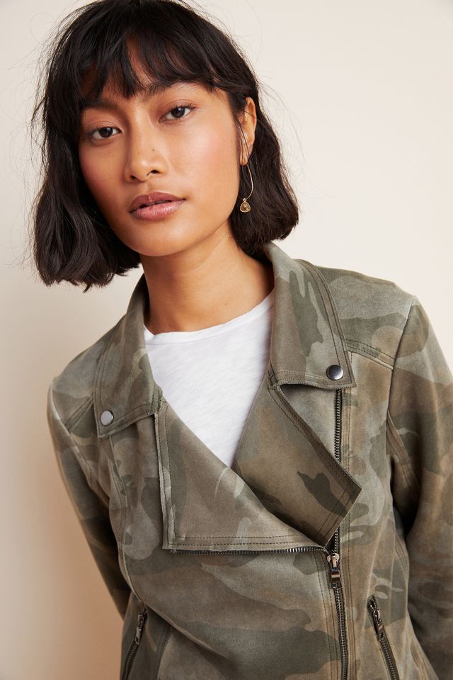 Marrakech Camo Sueded Moto Jacket | Anthropologie