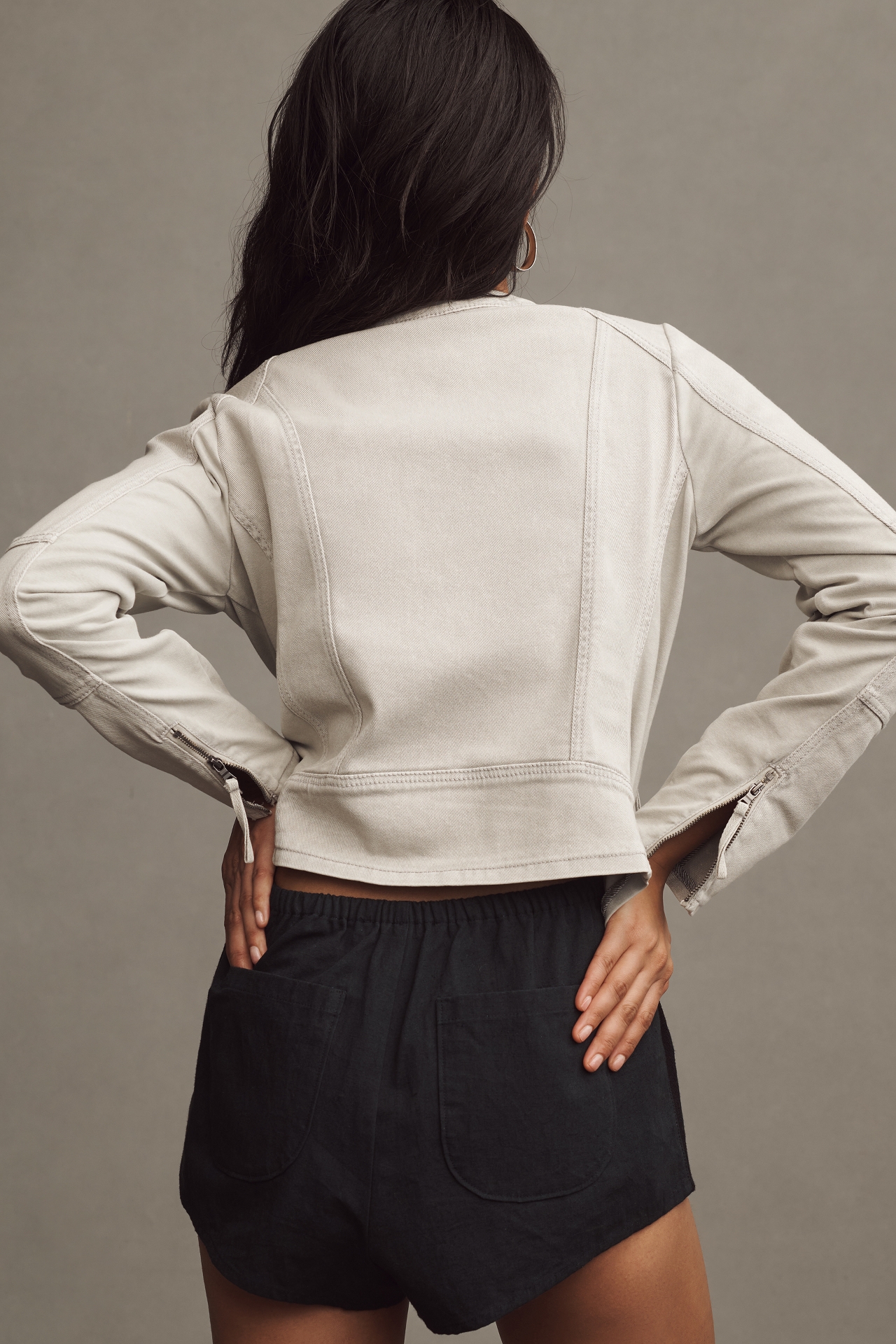 Marrakech Collarless Seamed Jacket