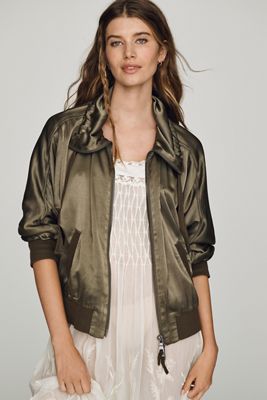 Marrakech Emilia Satin Bomber Jacket