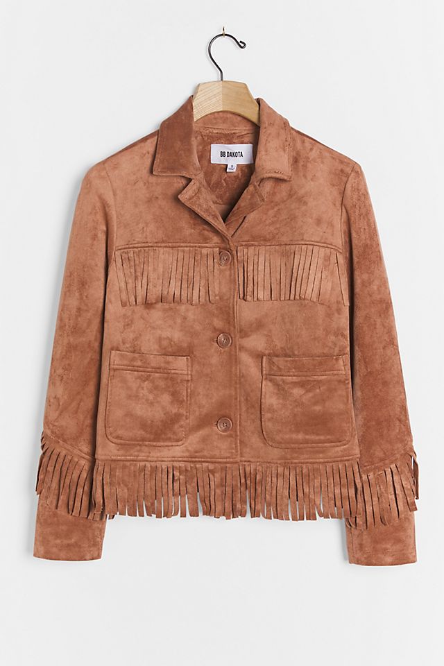 Thais Fringed Faux Suede Jacket