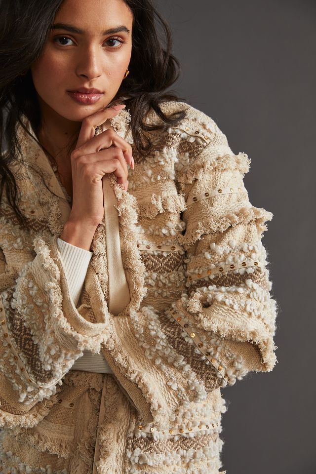 DOLAN Collection Fringed Textured Jacket Anthropologie