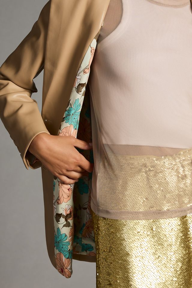 DOLAN Faux Leather Boyfriend Blazer #4