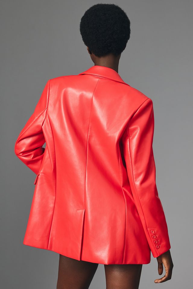 DOLAN Faux Leather Boyfriend Blazer #2
