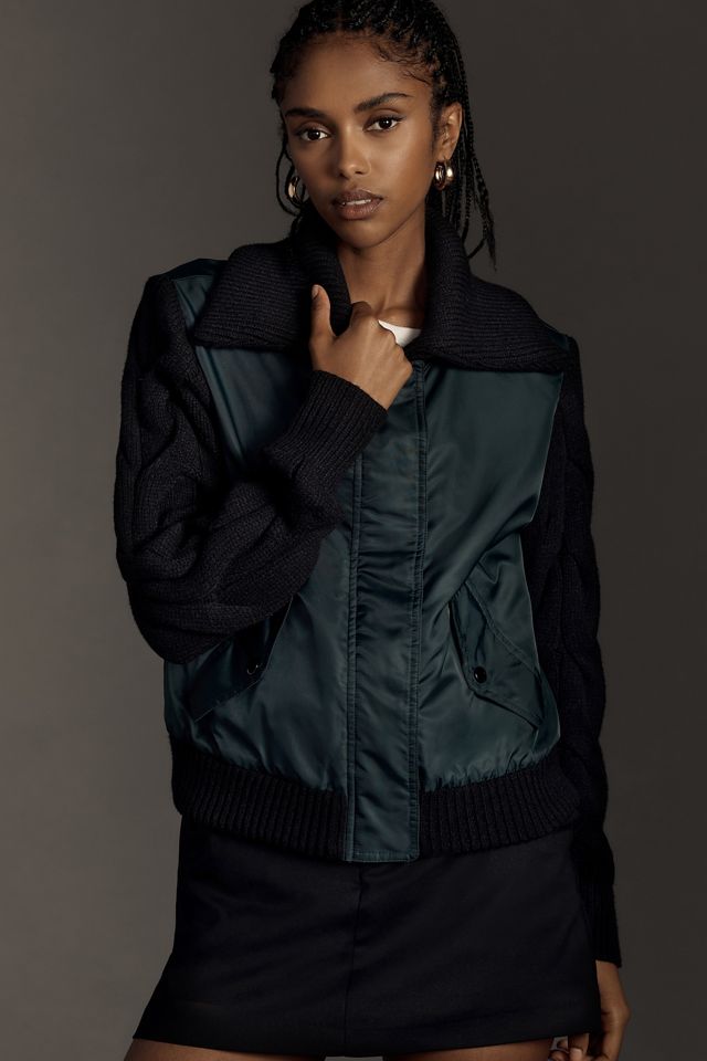 DOLAN Sweater-Sleeve Bomber Jacket #2
