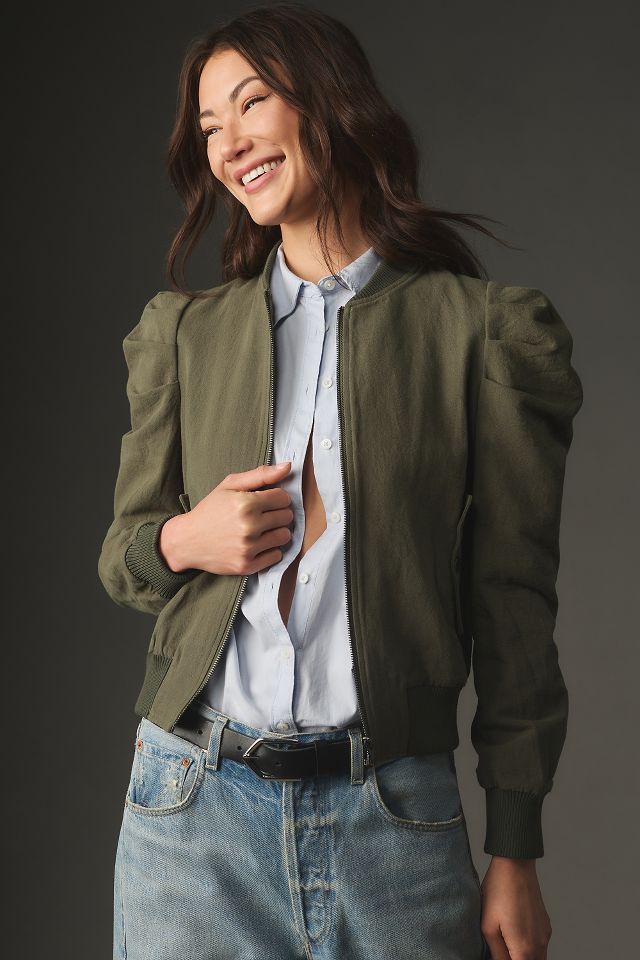 DOLAN Puff-Sleeve Bomber Jacket