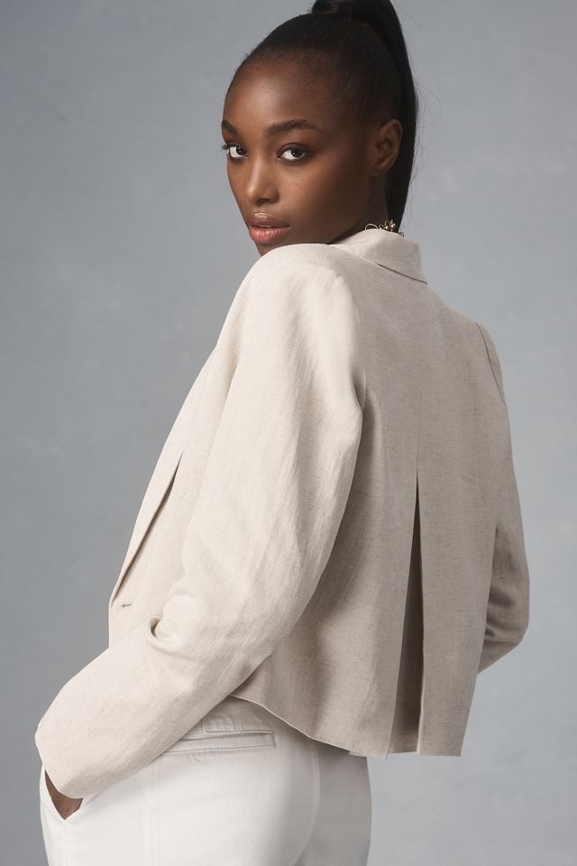 DOLAN Pleated-Back Cropped Blazer #1