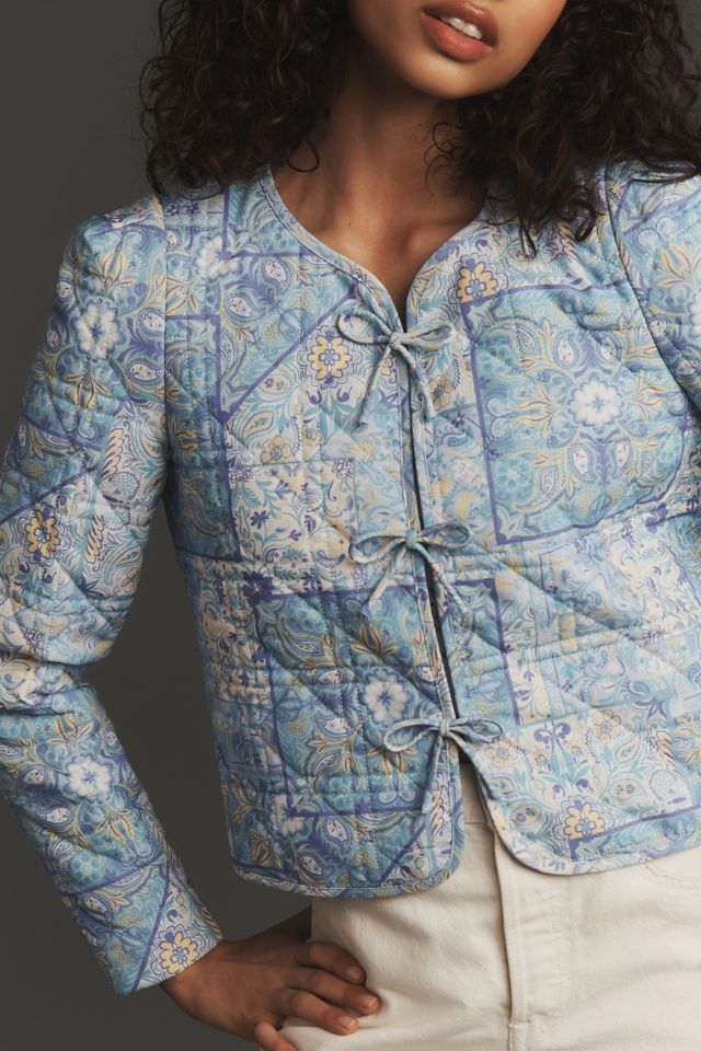DOLAN Bow-Front Linen Quilted Lady Jacket #3