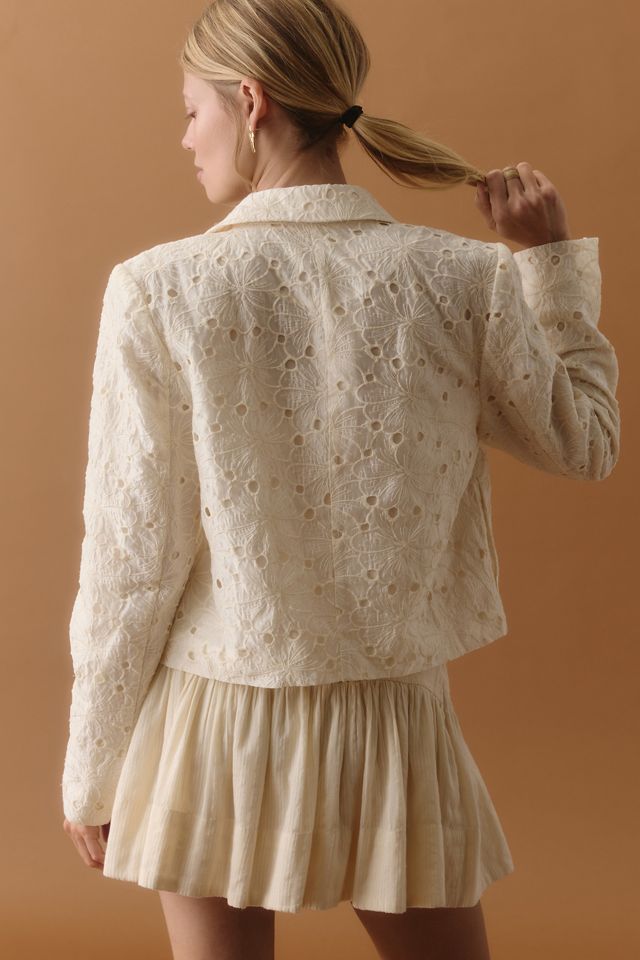DOLAN Floral Eyelet Blazer #1