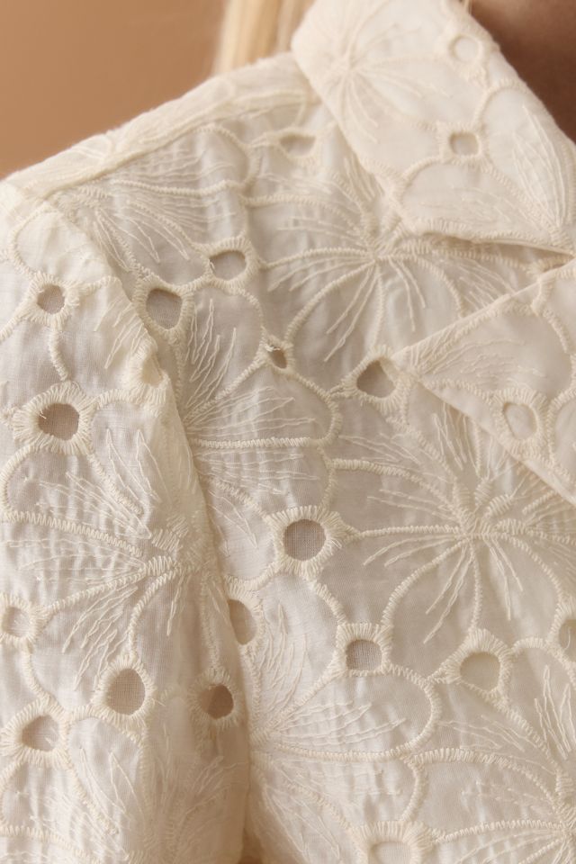 DOLAN Floral Eyelet Blazer #4