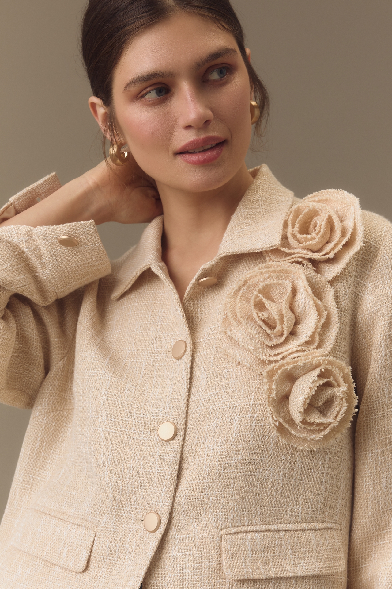 DOLAN Textured 3D Rosette Lady Jacket