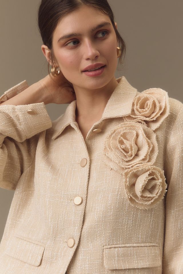 DOLAN Textured 3D Rosette Lady Jacket #3