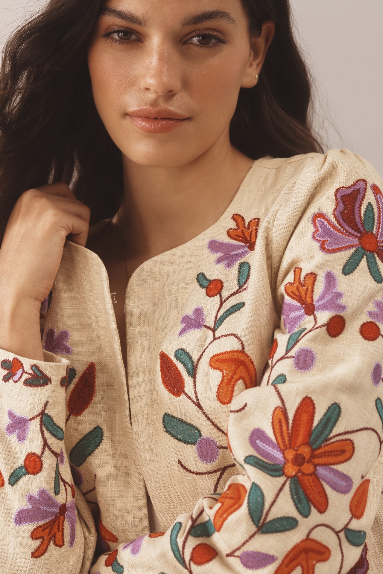 DOLAN Embroidered Linen Jacket