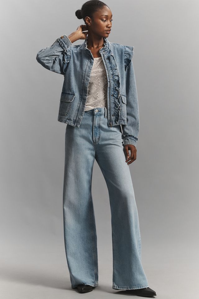 Dolan Left Coast Ruffled Denim Utility Jacket | Anthropologie