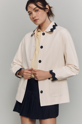 DOLAN LEFT COAST SCALLOPED BUTTON-FRONT JACKET 