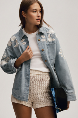 Dolan Left Coast Embroidered Chore Jacket In Blue
