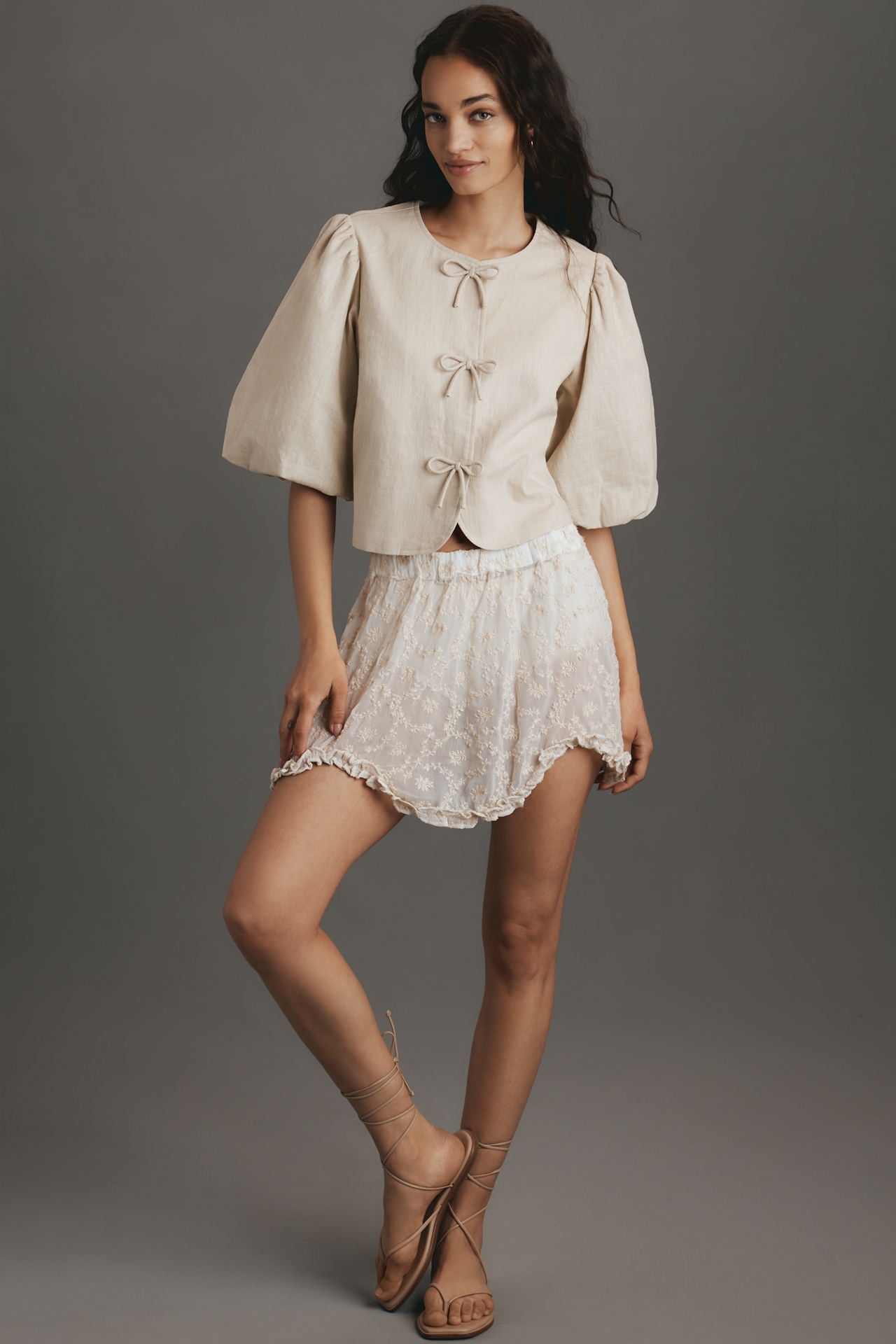 Dolan Left Coast Linen Blend Bow Blazer