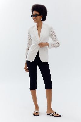 Dolan Left Coast Linen Blend Cutwork-sleeve Blazer Jacket