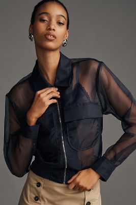 Dolan Left Coast Sheer Organza Bomber Jacket