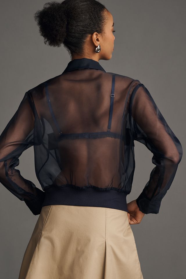 Dolan Left Coast Sheer Organza Bomber Jacket #1