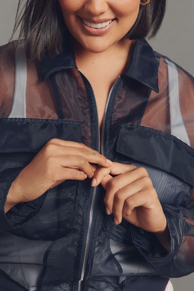 Dolan Left Coast Sheer Organza Bomber Jacket #5