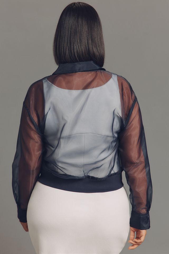 Dolan Left Coast Sheer Organza Bomber Jacket #6
