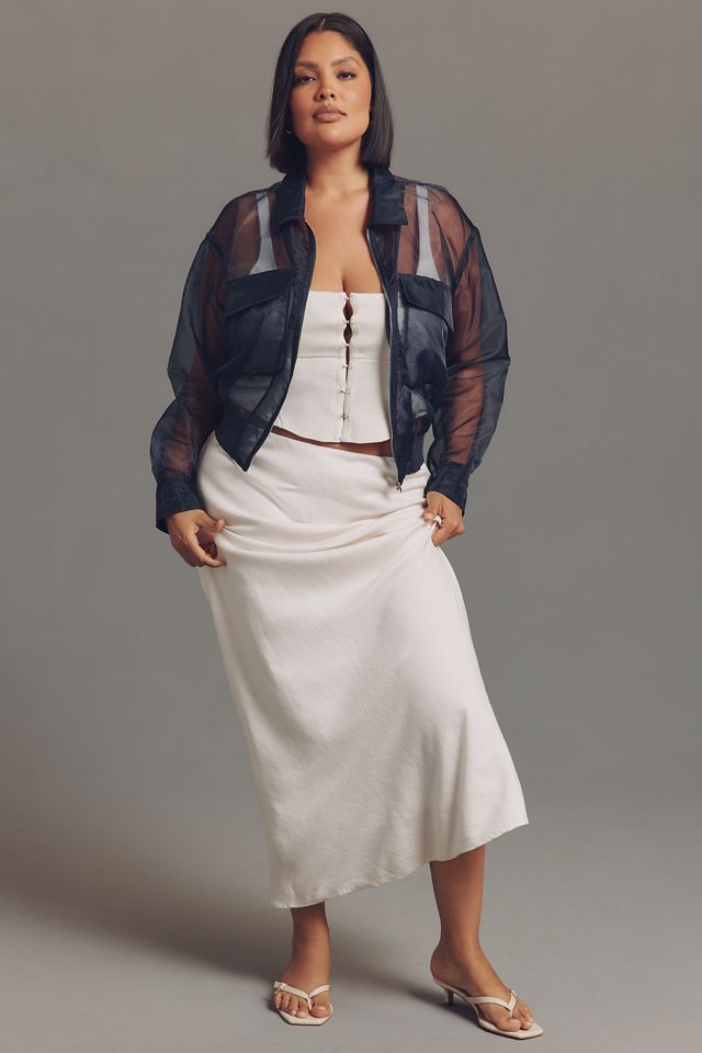 Dolan Left Coast Sheer Organza Bomber Jacket #7
