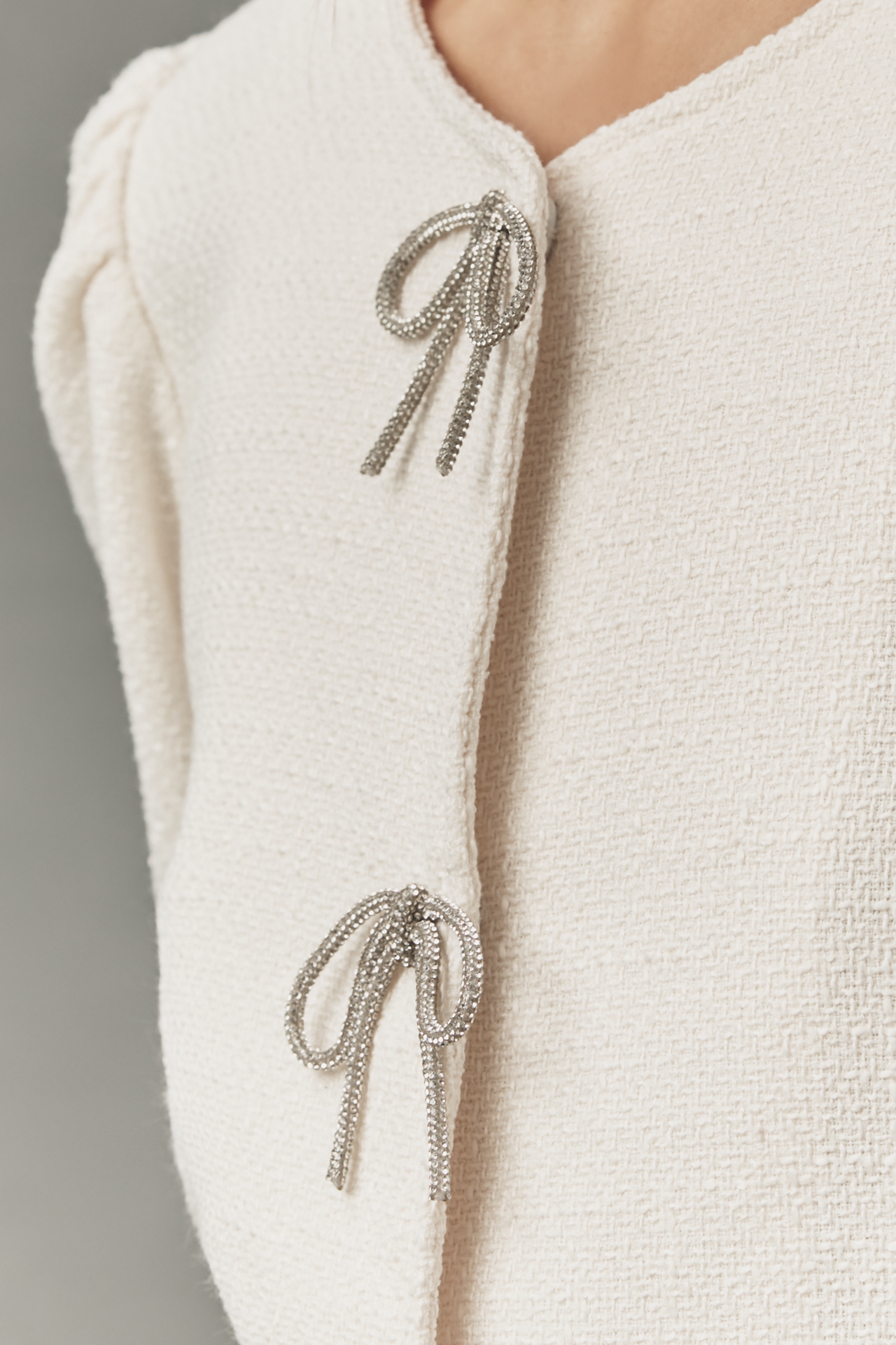Dolan Left Coast Puff-Sleeve Bow-Embellished Blazer
