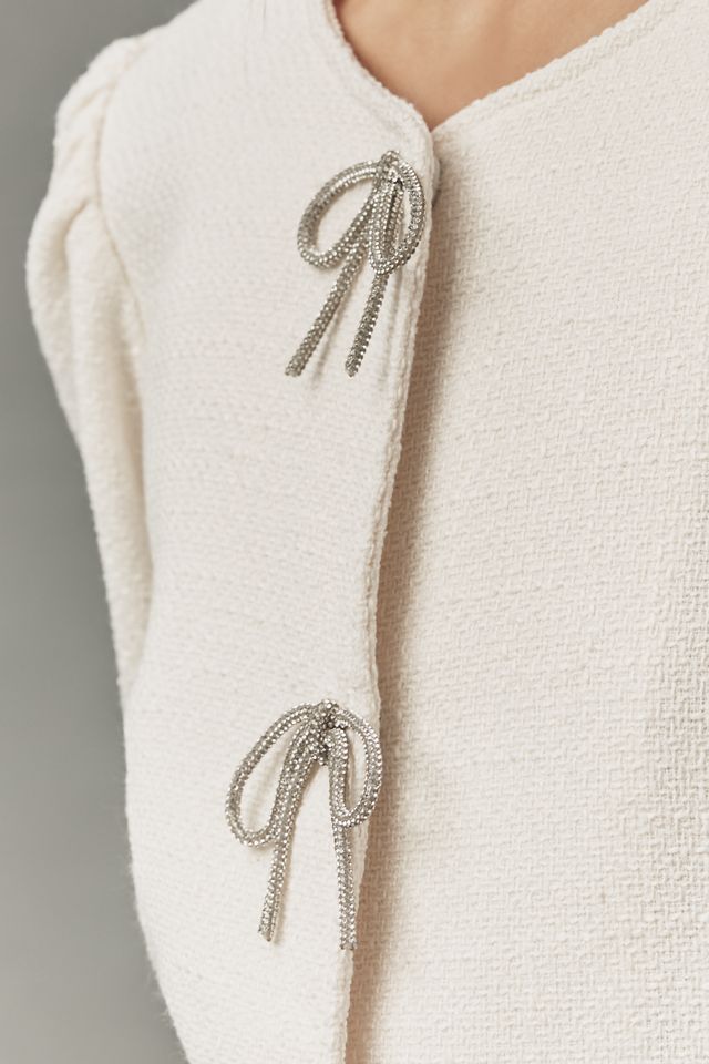 Dolan Left Coast Puff-Sleeve Bow-Embellished Blazer #2