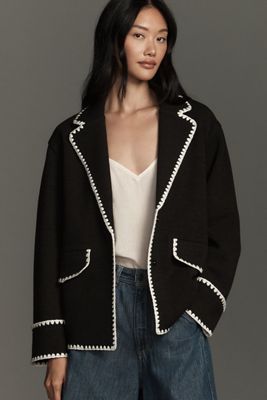 Dolan Left Coast Ponte Whipstitch Knit Blazer