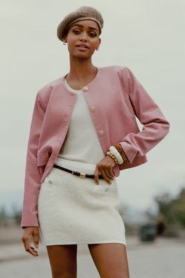 DOLAN Scallop Tweed Lady Jacket | Anthropologie