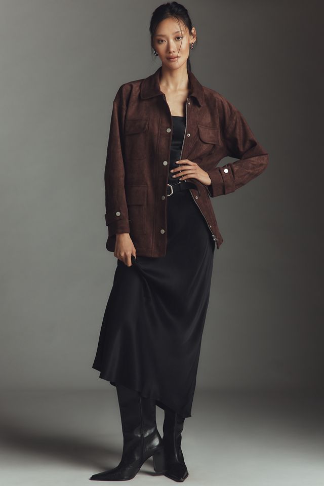 MONOHA Faux Suede Utility Jacket ジャケット Dolan Faux-Suede Utility Jacket | Anthropologie