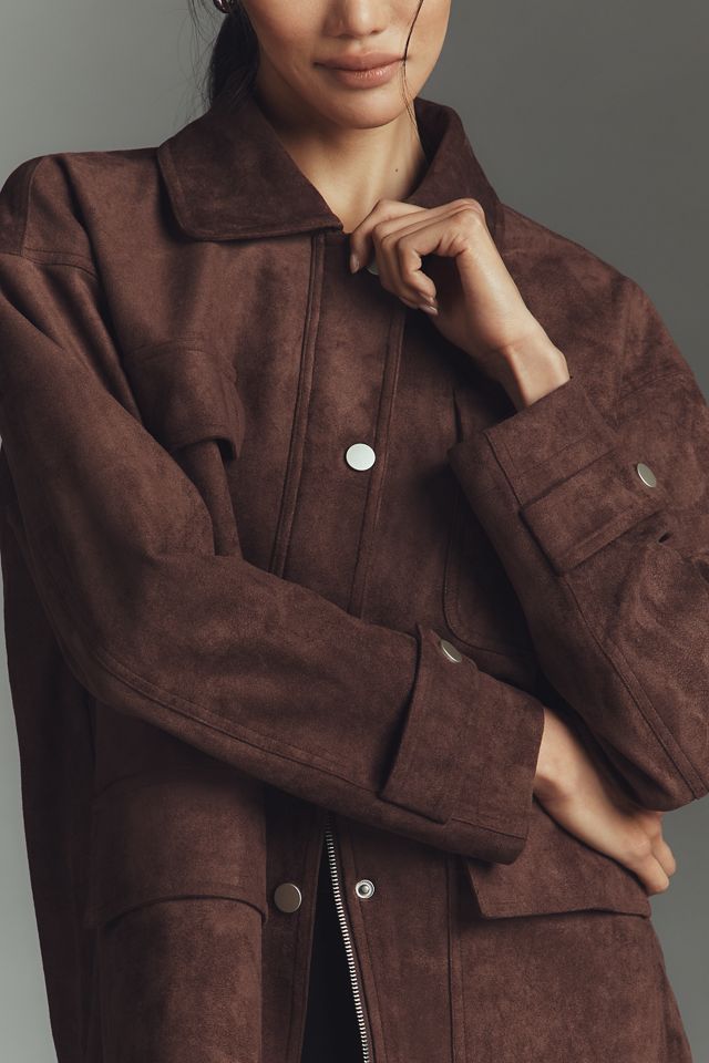 MONOHA Faux Suede Utility Jacket ジャケット Dolan Faux-Suede Utility Jacket | Anthropologie