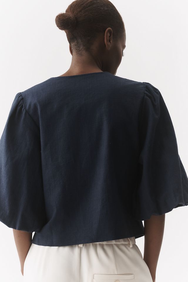 Dolan Left Coast Bow Puff-Sleeve Blazer #1