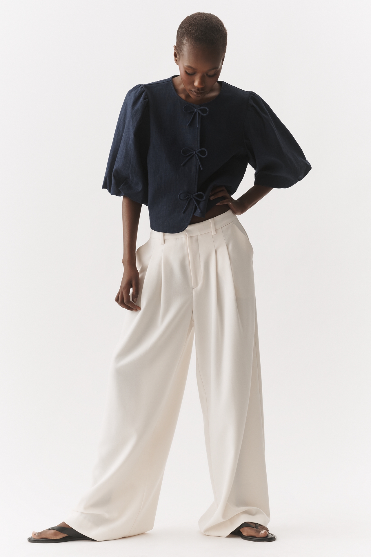 Dolan Left Coast Bow Puff-Sleeve Blazer