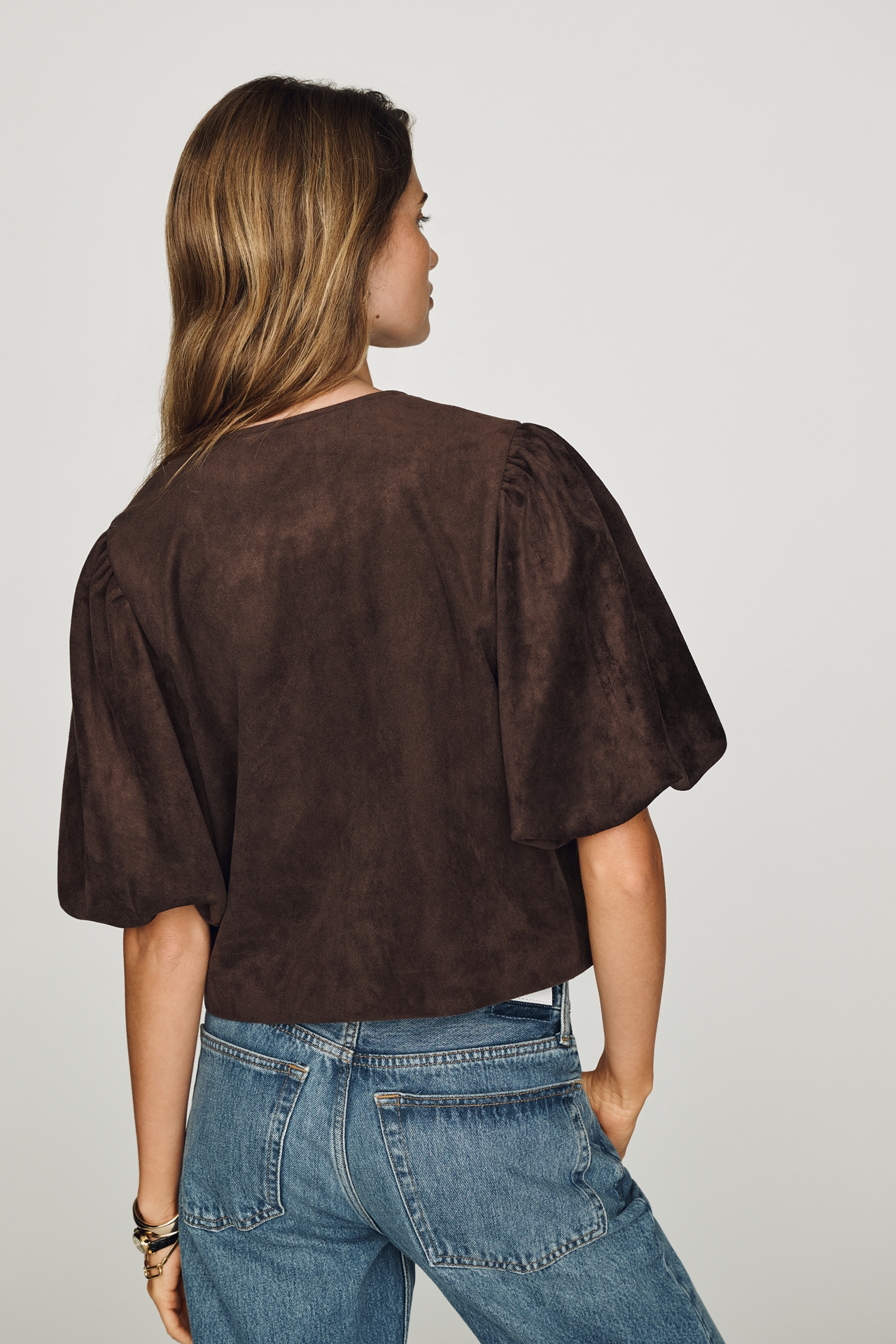 Dolan Left Coast Faux-Suede Puff Sleeve Jacket