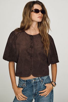 Dolan Left Coast Faux-Suede Puff Sleeve Jacket