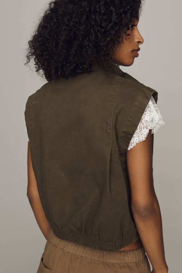 Dolan Washed Twill High Neck Vest #1