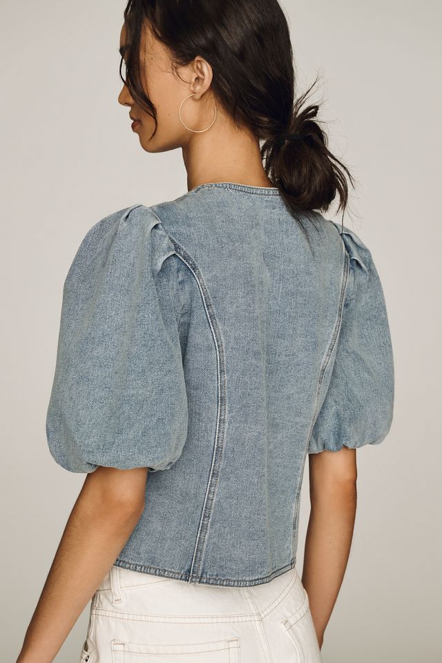 Dolan Washed Denim Puff Sleeve Jacket #2