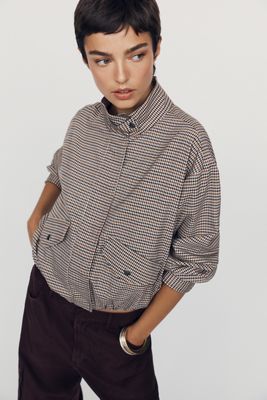 Dolan Left Coast Funnel Neck Bubble Hem Jacket