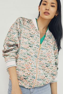 scotch and soda floral bomber jacket