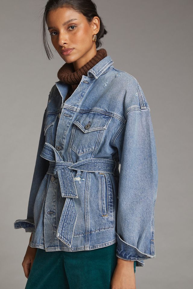 Levi's belted best sale trucker denim jacket